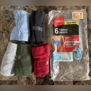 Hanes Tagless Briefs 5 Pack Men’s M 32-34" Multicolor Mid Rise **OPEN PACK**